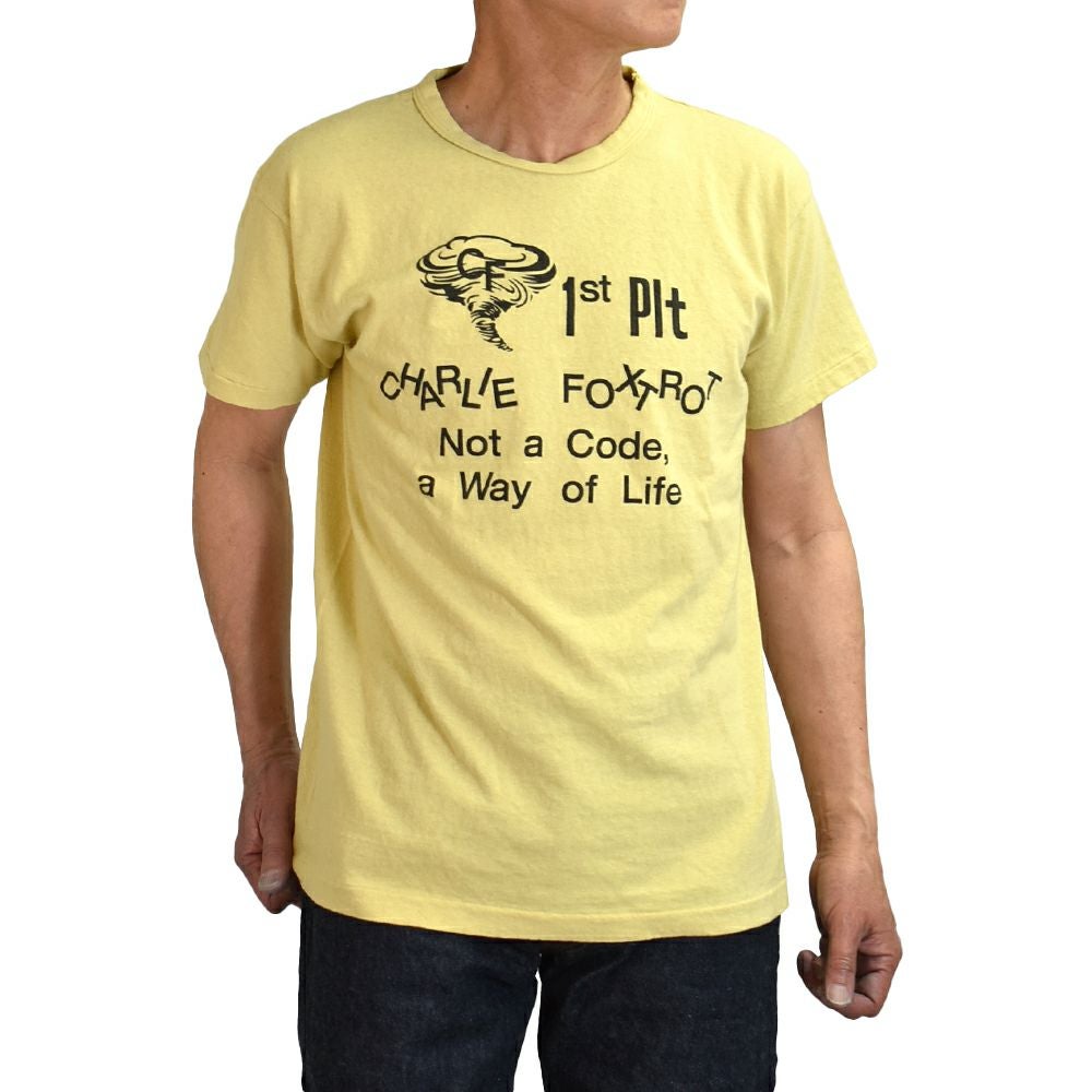 ウエアハウス (WAREHOUSE) Lot 4064 CF 1ST PLT 半袖プリントTシャツ セコハン 4064 クリームイエロー