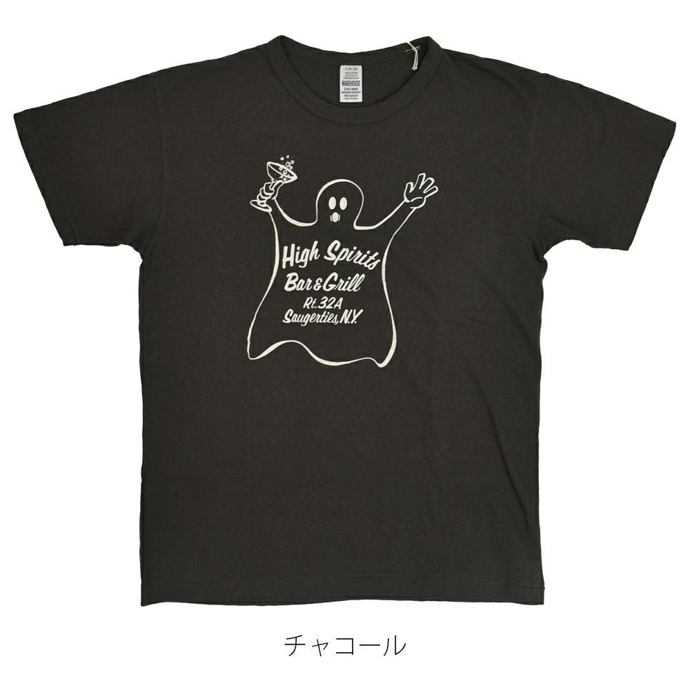 ウエアハウス (WAREHOUSE) Lot 4064 HIGH SPIRITS 半袖プリントTシャツ セコハン 4064 チャコール