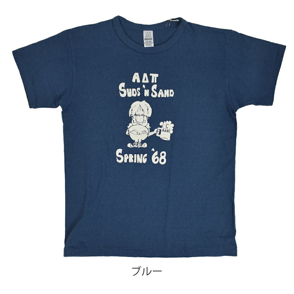 ウエアハウス (WAREHOUSE) Lot 4064 SPRING '68 半袖プリントTシャツ セコハン 4064 ブルー