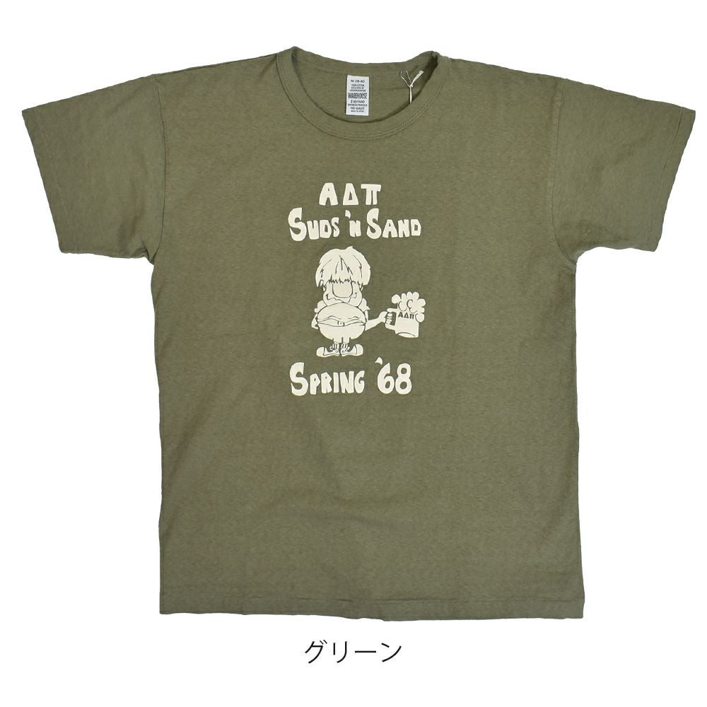 ウエアハウス (WAREHOUSE) Lot 4064 SPRING '68 半袖プリントTシャツ セコハン 4064 グリーン