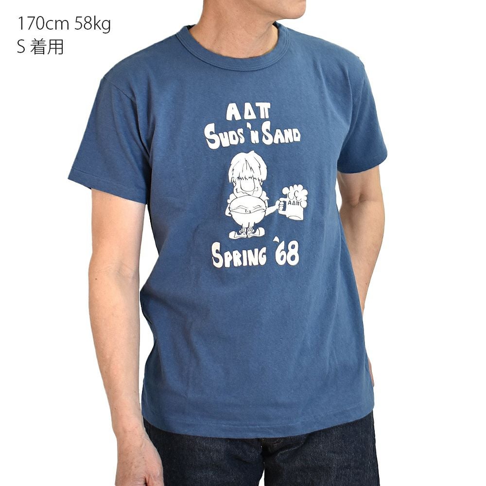 ウエアハウス (WAREHOUSE) Lot 4064 SPRING '68 半袖プリントTシャツ セコハン 4064 ブルー