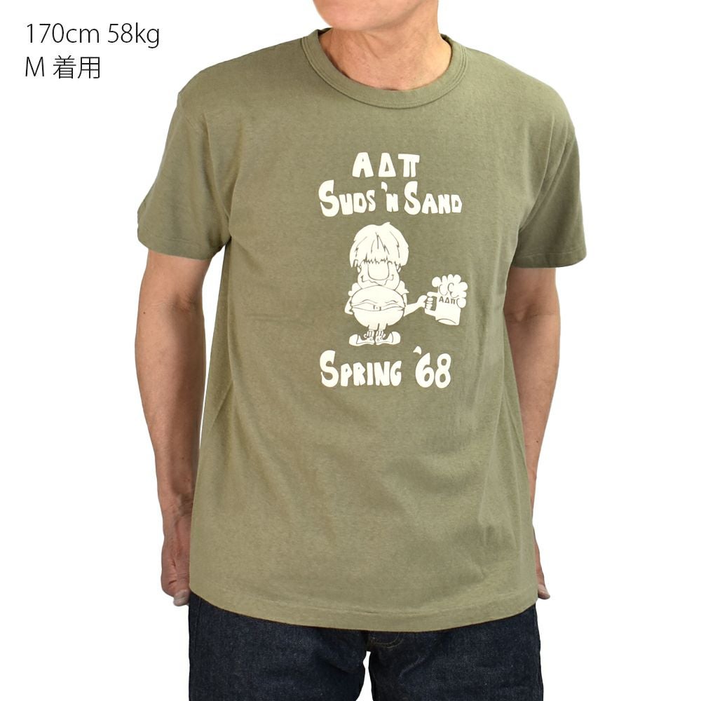 ウエアハウス (WAREHOUSE) Lot 4064 SPRING '68 半袖プリントTシャツ セコハン 4064 グリーン