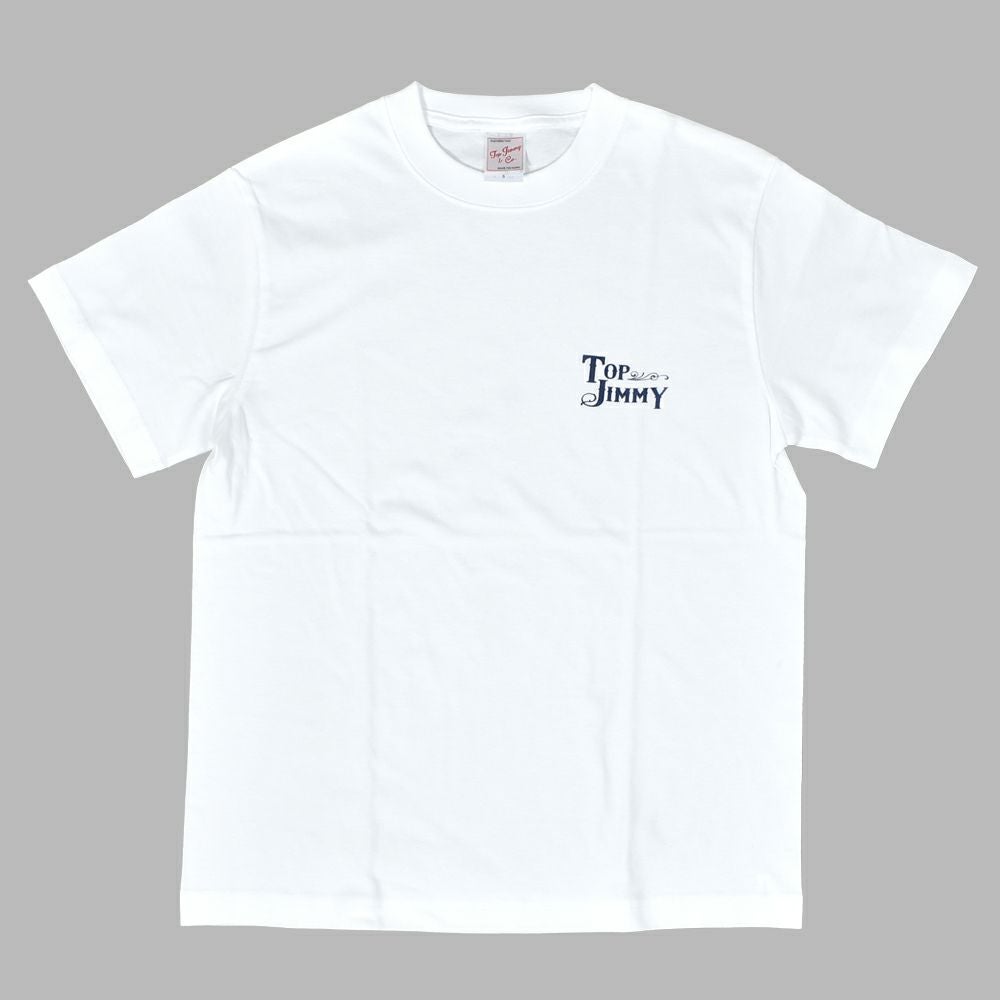 トップジミー (TOP JIMMY) TOP JIMMY LOGO SHORT SLEEVE T-SHIRT 半袖ロゴTシャツ ショップオリジナル SST1 WHITE/NAVY