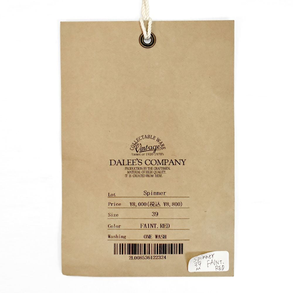 ダリーズ (DALEE'S&Co) Spinner [1920s HENLEY NECK] 半袖ヘンリーネックTシャツ FAINT.RED