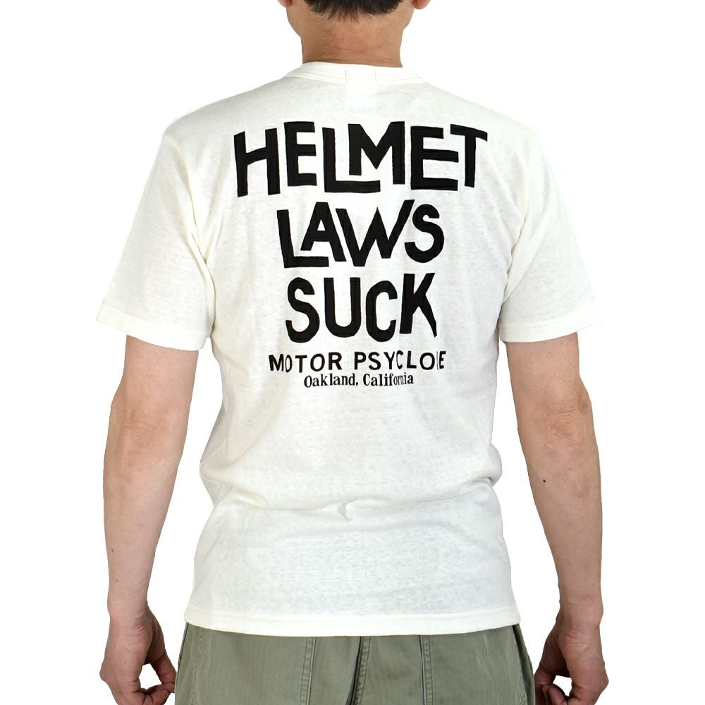フリーホイーラーズ (FREEWHEELERS) -HELMET LAWS SUCK- Vintage Style Light Weight Jersey OFF-WHITE 半袖プリントTシャツ 2525013