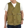フリーホイーラーズ (FREEWHEELERS) -SPEED ENGINEER- SLEEVELESS COAT Vintage Style Sulfide Dyed Military Moleskin KHAKI コットンベスト エンジニアリングベスト 2521008