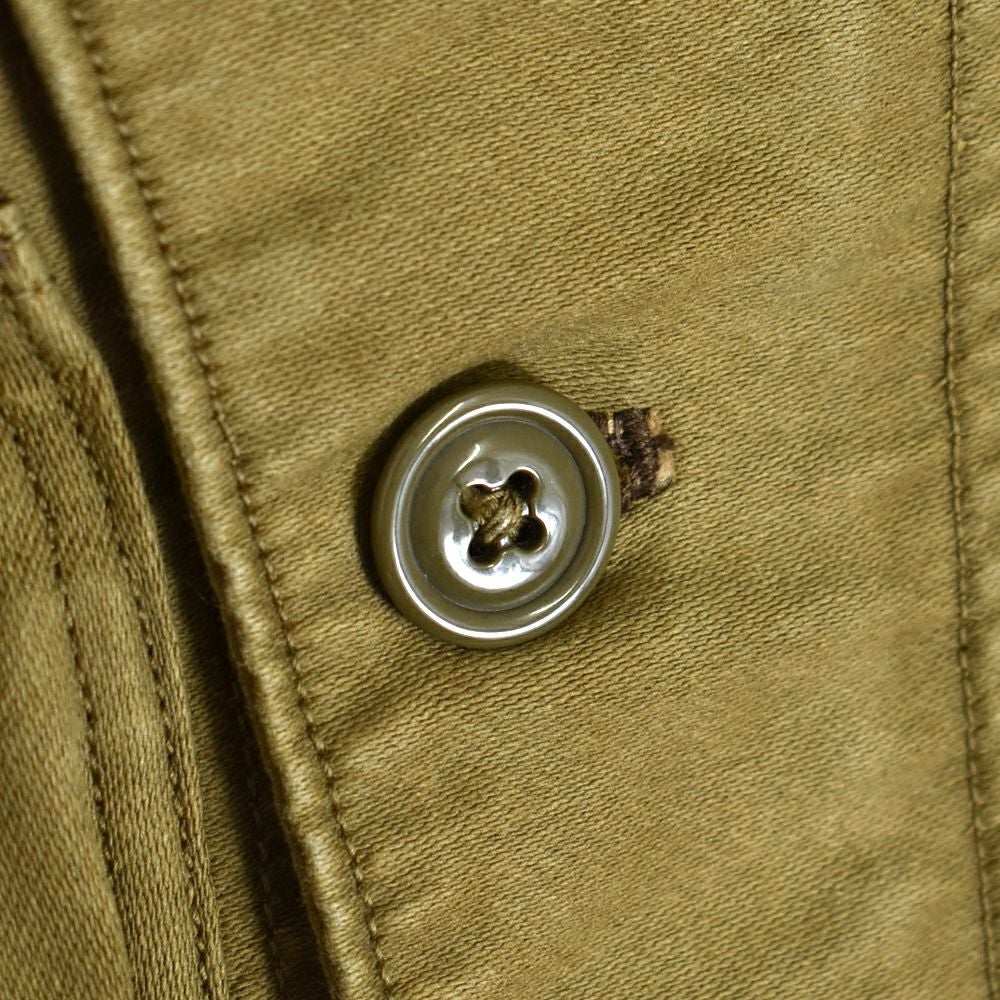 フリーホイーラーズ (FREEWHEELERS) -SPEED ENGINEER- SLEEVELESS COAT Vintage Style Sulfide Dyed Military Moleskin KHAKI コットンベスト エンジニアリングベスト 2521008