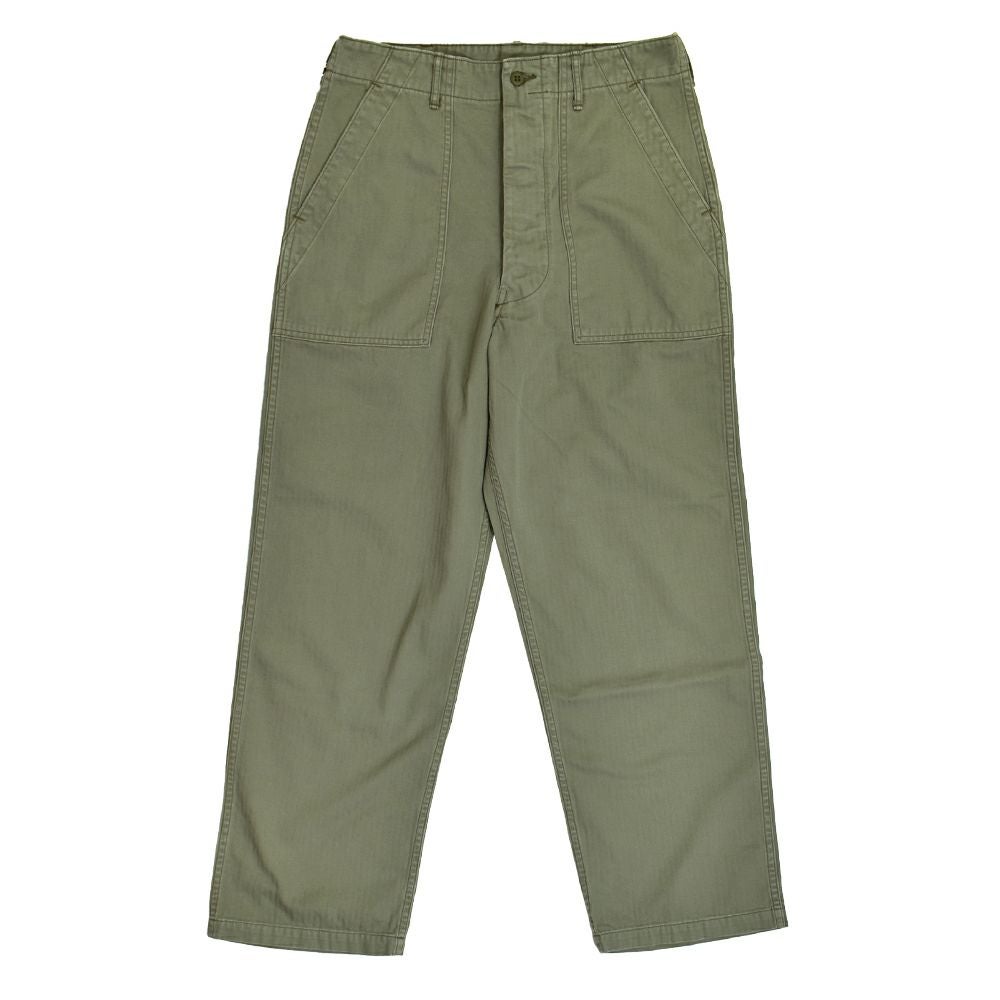 オアスロウ (orSlow) HERRINGBONE TWILL SUMMER FATIGUE PANTS（UNISEX） コットンパンツ 01-5103 16.GREEN