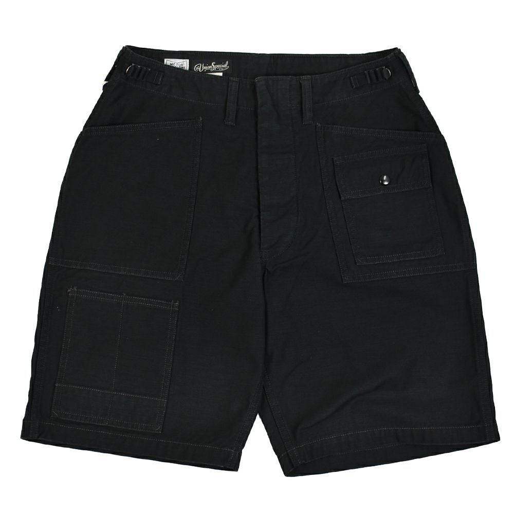 フリーホイーラーズ (FREEWHEELERS) -GRUNTS- CUT-LENGTH TROUSERS 1960s~ 70s STYLE WORK CLOTHING Vintage Style Back Satin OLIVE / BLACK ショーツ ショートパンツ 2522013 BLACK