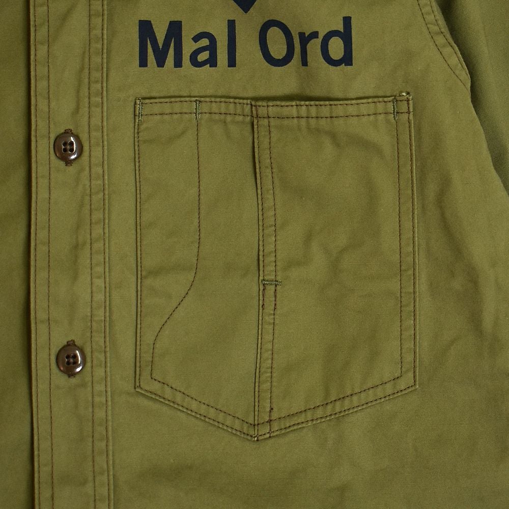 フリーホイーラーズ (FREEWHEELERS) -Mal Ord- Blystone MECHANIC SHIRT 1930s~ STYLE WORK CLOTHING Vintage Style Military Weather LIGHT KHAKI OLIVE メカニックシャツ 長袖プリントシャツ 2523004