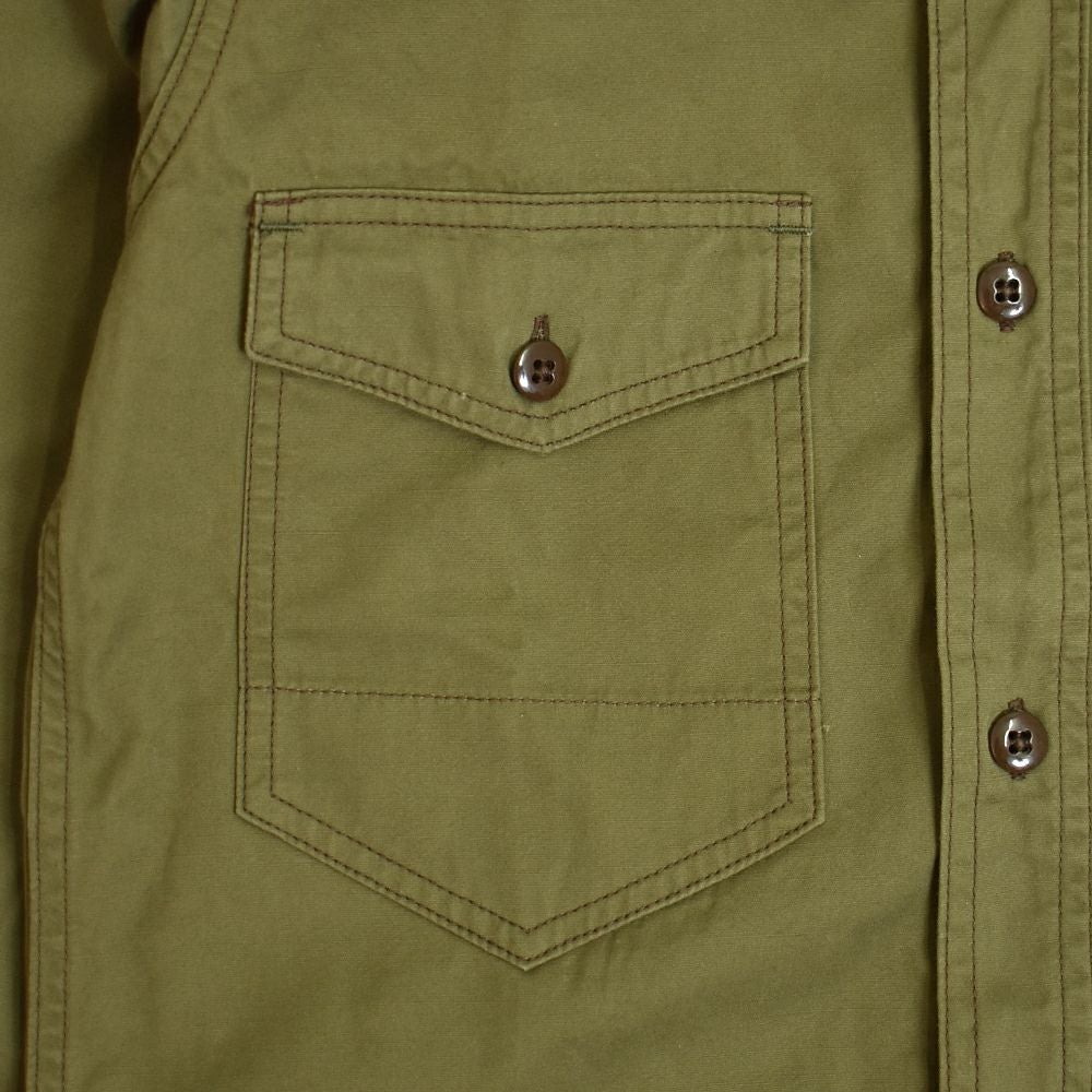 フリーホイーラーズ (FREEWHEELERS) -Mal Ord- Blystone MECHANIC SHIRT 1930s~ STYLE WORK CLOTHING Vintage Style Military Weather LIGHT KHAKI OLIVE メカニックシャツ 長袖プリントシャツ 2523004