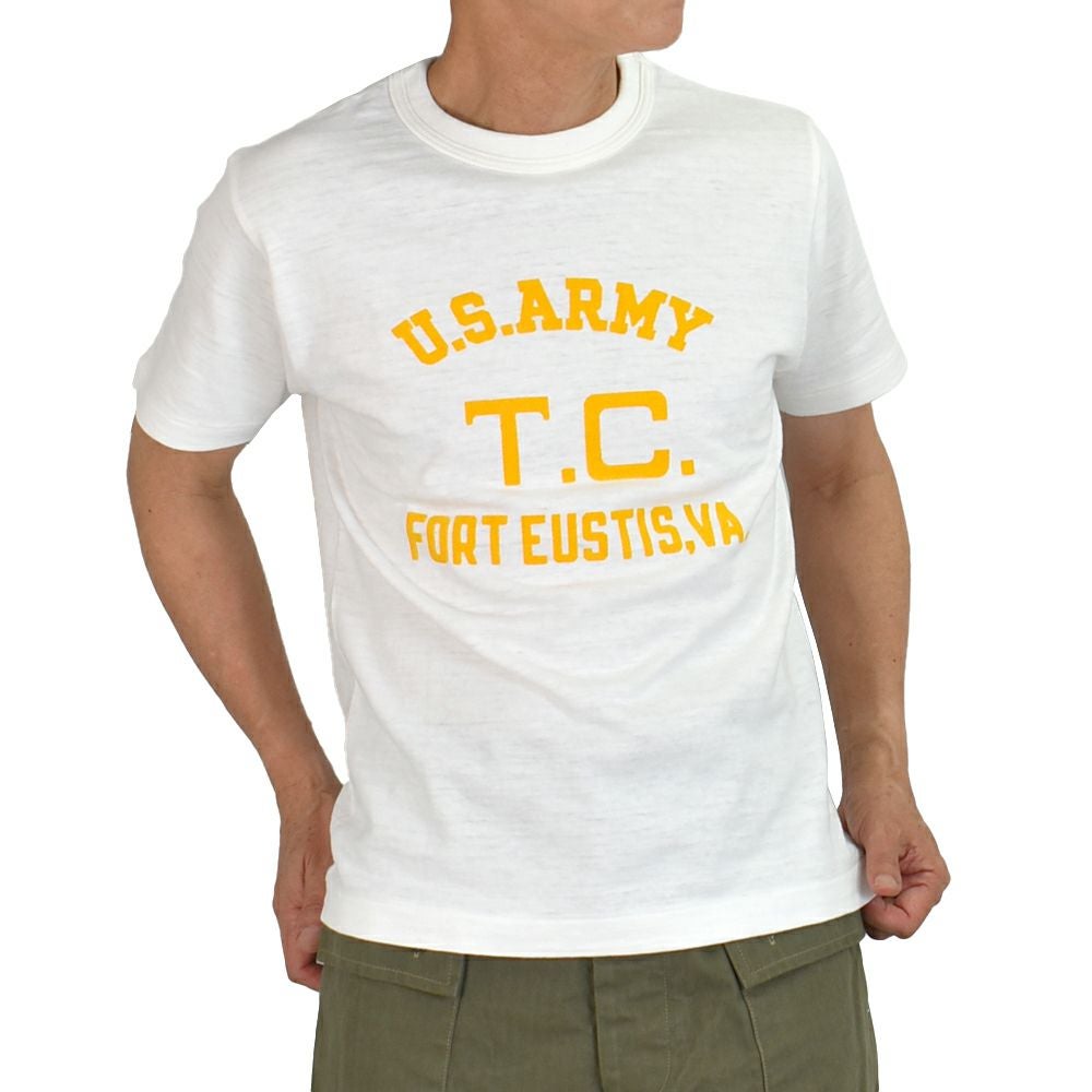 ウエアハウス (WAREHOUSE) Lot 4601 FORT EUSTIS 半袖プリントTシャツ フロッキープリント 4601