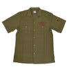 フリーホイーラーズ (FREEWHEELERS) -BUCKET HEAD- Brucie SHORT SLEEVE SHIRT 1960s~ STYLE WORK SHIRT Vintage Style Hard Twist Yarn Higt Density Gabardine DARK OLIVE メカニックシャツ 半袖プリントシャツ ワークシャツ 2523008 DARK OLIVE