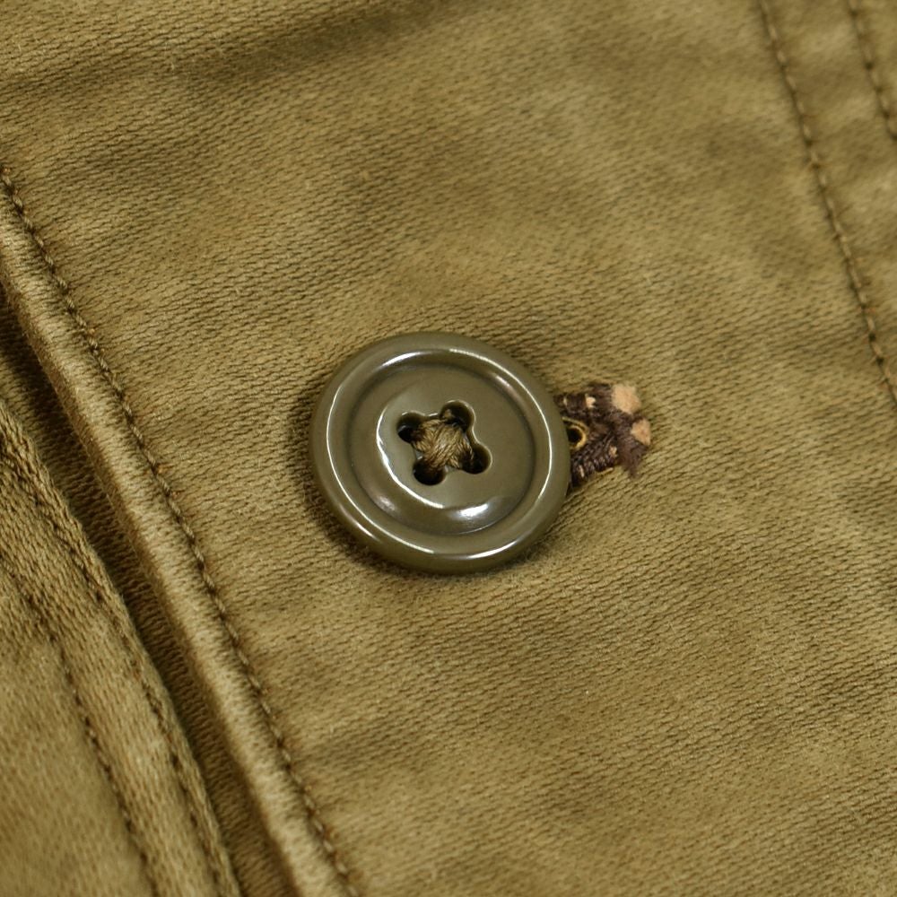 フリーホイーラーズ (FREEWHEELERS)FREEWHEELERS SPEED DIVISION -Throttle Racing- SUPPORT CREW SPEED ENGINEER SLEEVELESS COAT KHAKI コットンベスト アビエイターベスト 2521009