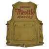 フリーホイーラーズ (FREEWHEELERS)FREEWHEELERS SPEED DIVISION -Throttle Racing- SUPPORT CREW SPEED ENGINEER SLEEVELESS COAT KHAKI コットンベスト アビエイターベスト 2521009