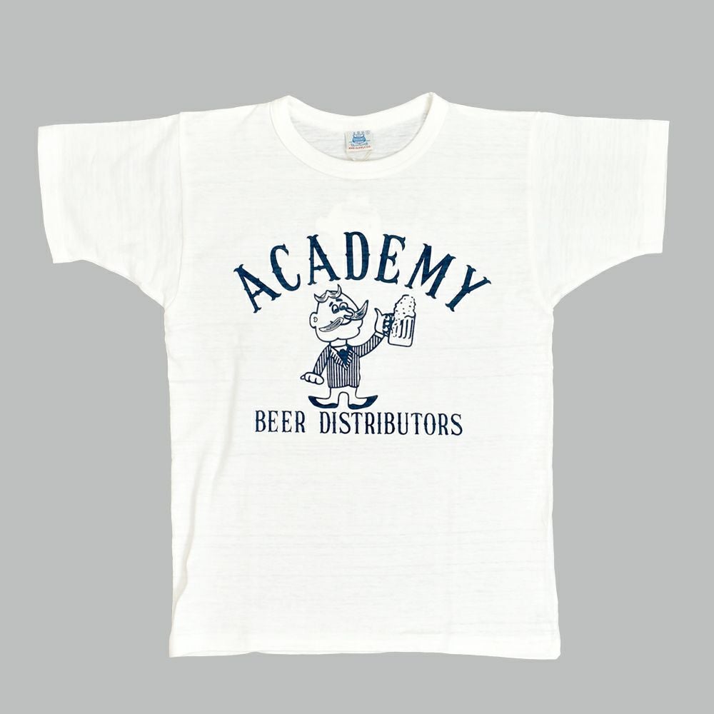 JOHN GLUCKOW (ジョングラッコー) Lot JG-CS06 Academy Beer Distributors T 半袖プリントTシャツ オフ