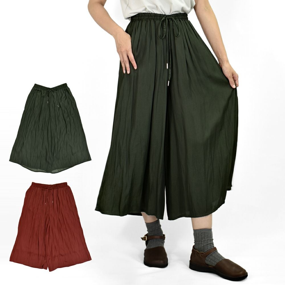 ソソット (sosotto) アンティークサテンギャザーワイドパンツ ペチパンツ 42552116