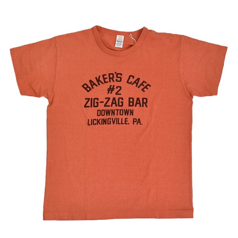 ウエアハウス (WAREHOUSE) Lot 4064 ZIG-ZAG BAR 半袖プリントTシャツ セコハン 4064 レッド