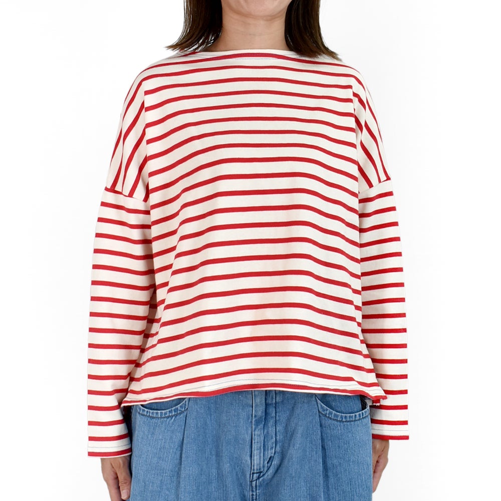 ポンデシャロン (PONT DE CHALONS) ハートパッチボーダーT 長袖Tシャツ ワイドTシャツ 22615612