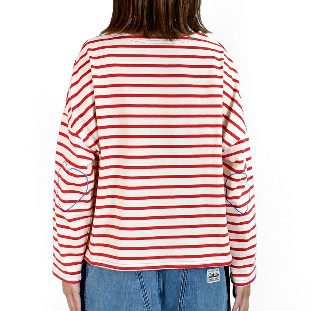 ポンデシャロン (PONT DE CHALONS) ハートパッチボーダーT ワイドTシャツ 22480512