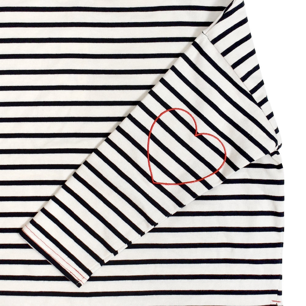 ポンデシャロン (PONT DE CHALONS) ハートパッチボーダーT 長袖Tシャツ ワイドTシャツ 22615612