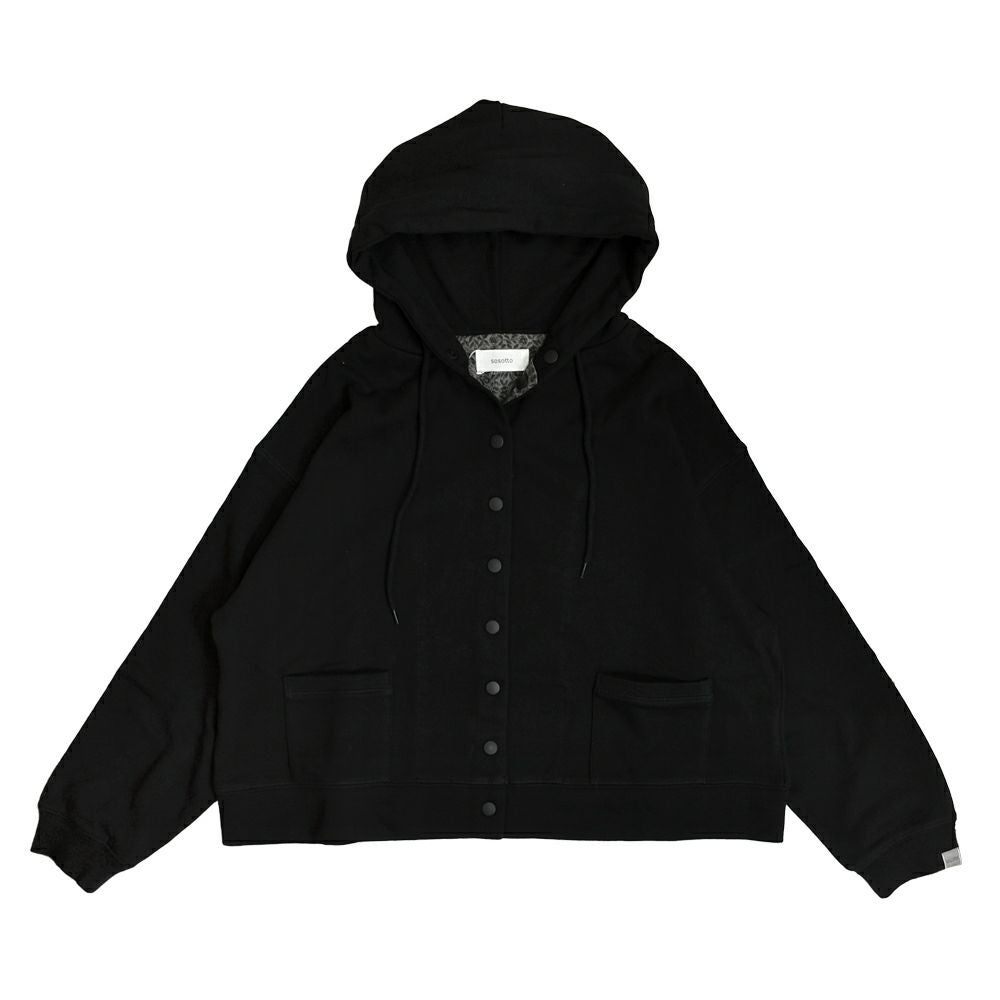 ソソット (sosotto) 裏毛見返しLIBERTYフードJK フードジャケット ライトアウター リバティプリント 42551314 05.BLK(SleepingRose)