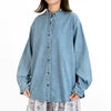 ケレン (KELEN) -SYNTH- FRILL DESIGN DENIM SHIRT 長袖フリルシャンブレーシャツ デニムシャツ LKL25FBL2253