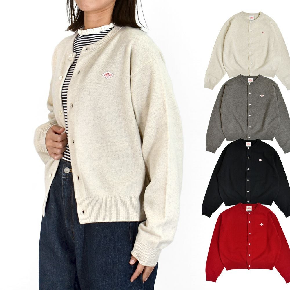 ダントン(DANTON)WOMEN'S LAMBSWOOL CREW NECK KNIT CARDIGAN DT-D0031LMW