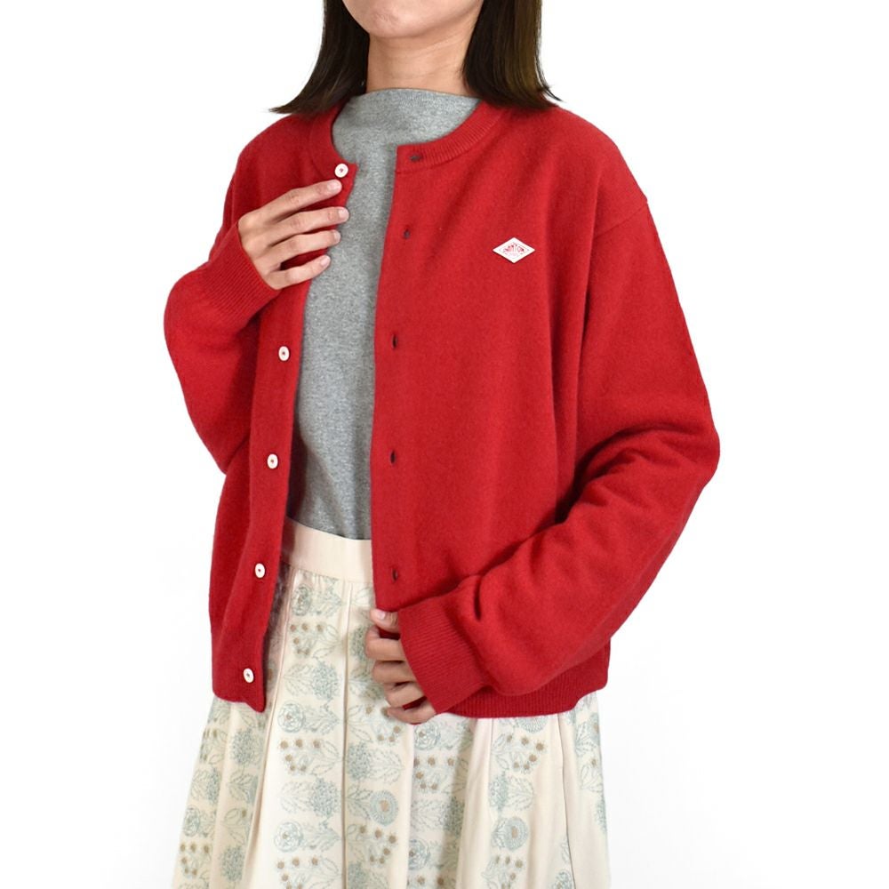ダントン (DANTON) WOMEN'S LAMBSWOOL CREW NECK KNIT CARDIGAN 長袖