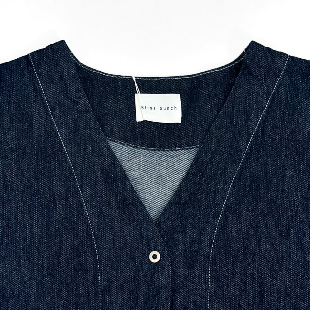 ブリスバンチ (Bliss bunch) ステッチ配色カバーオール デニムジャケット R758-329