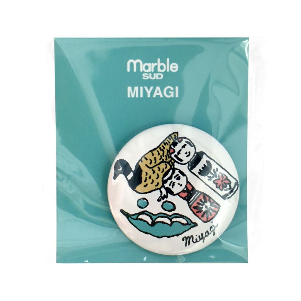 マーブルシュッド (marble SUD) ご当地 バッジ 全国 缶バッジ ご当地バッジ 47都道府県 北海道・東北・関東地方 09EA9990 04.Miyagi