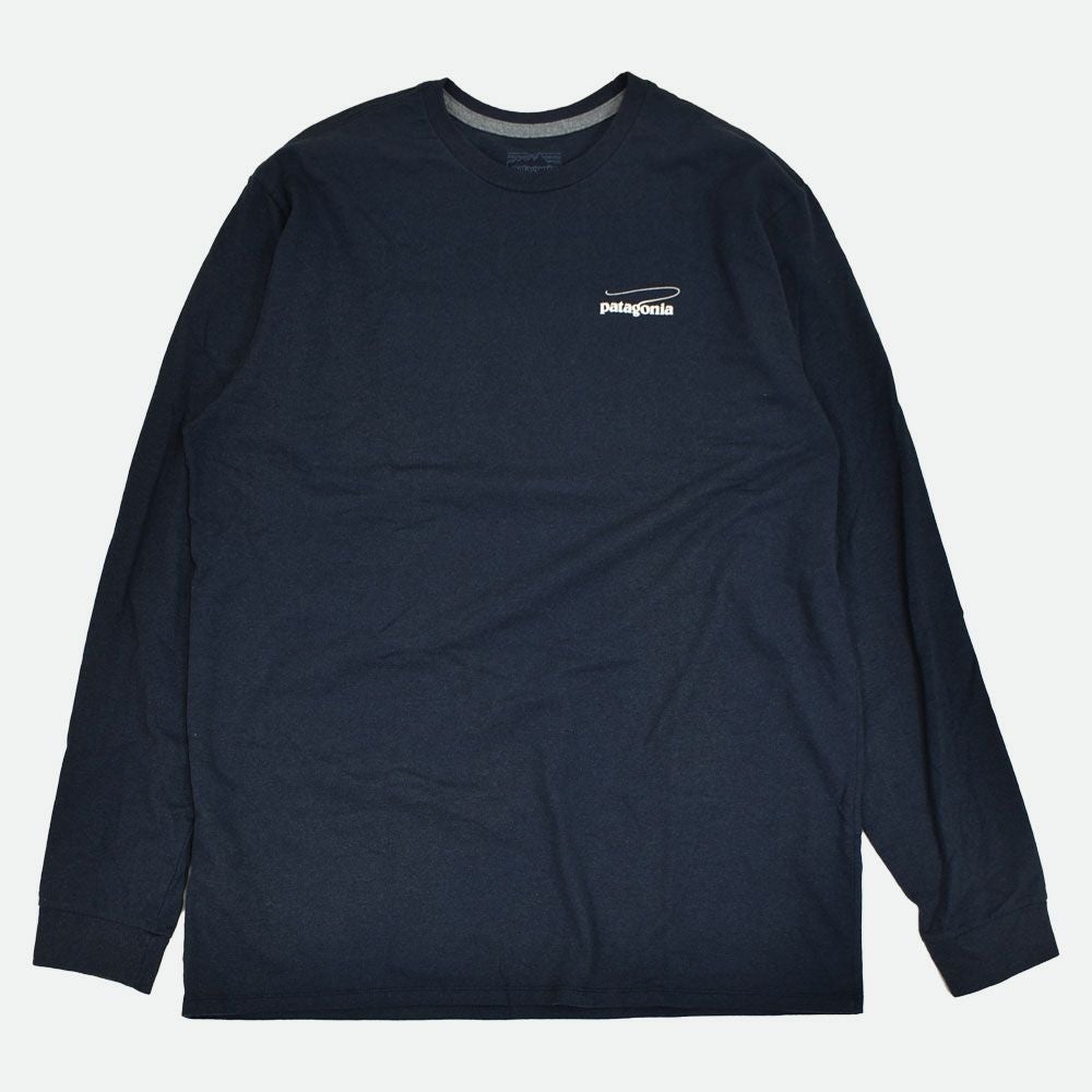 パタゴニア (PATAGONIA) メンズ ロングスリーブ キャスティング ロゴ レスポンシビリティー M's L/S Casting Logo Responsibili-Tee プリント長袖Tシャツ ロンT 37819 SMDB(Smolder Blue)