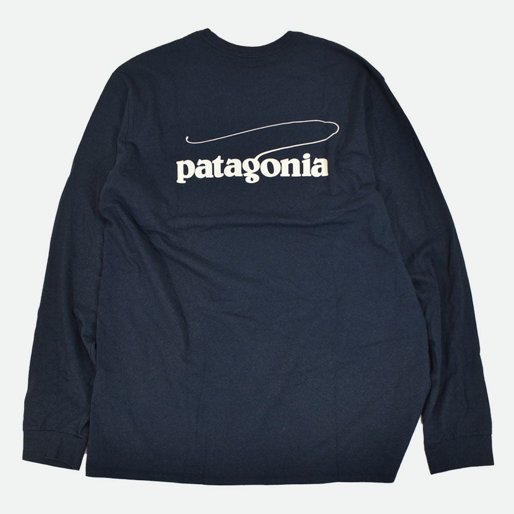パタゴニア (PATAGONIA) メンズ ロングスリーブ キャスティング ロゴ レスポンシビリティー M's L/S Casting Logo Responsibili-Tee プリント長袖Tシャツ ロンT 37819 SMDB(Smolder Blue)