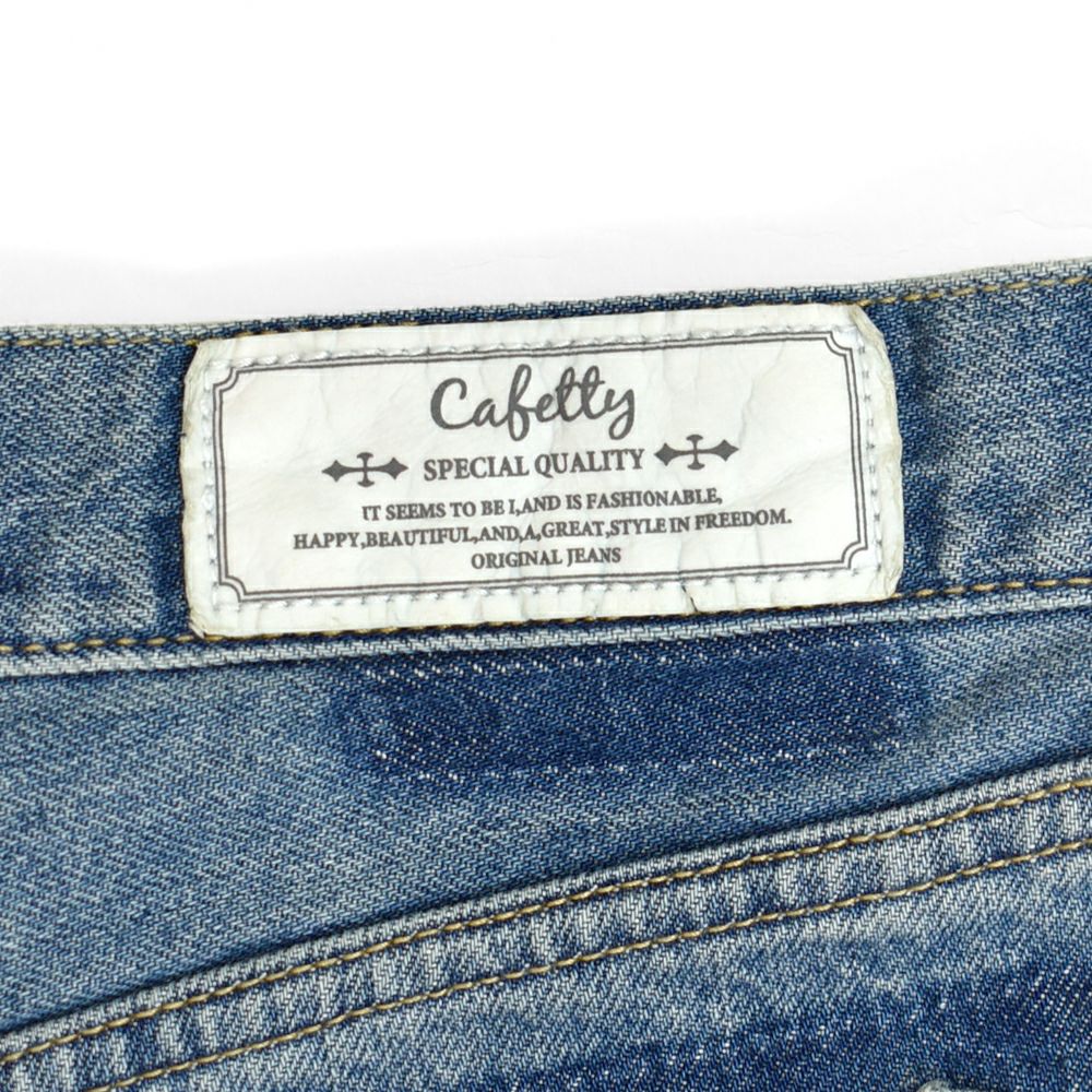 カフェッティ (Cafetty) こしばきリメイク デニムパンツ ジーンズ ジーパン CF-0598