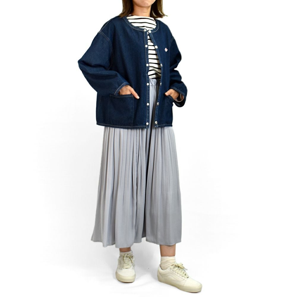 セール】ダントン (DANTON) WOMEN'S DENIM COLLARLESS JACKET CREW