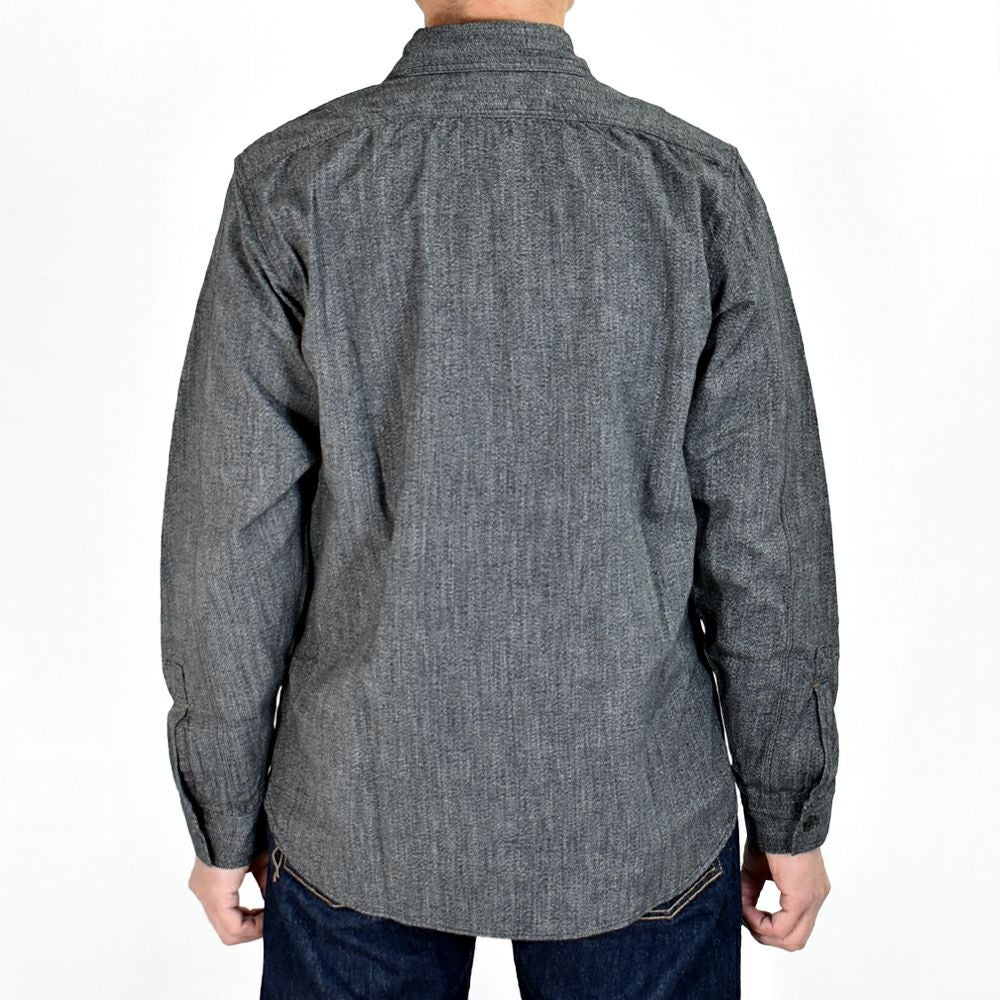 フリーホイーラーズ (FREEWHEELERS) -NEAL- SHIRT 1926 STYLE WORK CLOTHING Vintage Style Grained Chambray BLACK PEPPER CHAMBRAY ニールシャツ 長袖ワークシャツ シャンブレーシャツ 2513103