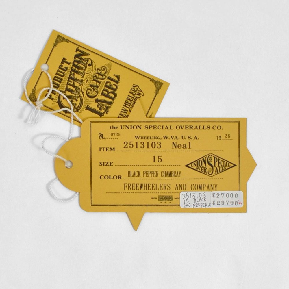 フリーホイーラーズ (FREEWHEELERS) -NEAL- SHIRT 1926 STYLE WORK CLOTHING Vintage Style Grained Chambray BLACK PEPPER CHAMBRAY ニールシャツ 長袖ワークシャツ シャンブレーシャツ 2513103