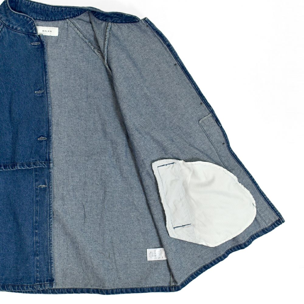 セール】ケレン (KELEN) -KIKO- FLAP DESIGN MAO COLLAR DENIM JACKET