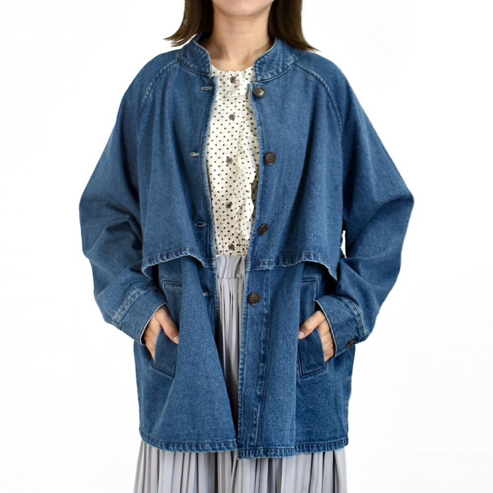 セール】ケレン (KELEN) -KIKO- FLAP DESIGN MAO COLLAR DENIM JACKET