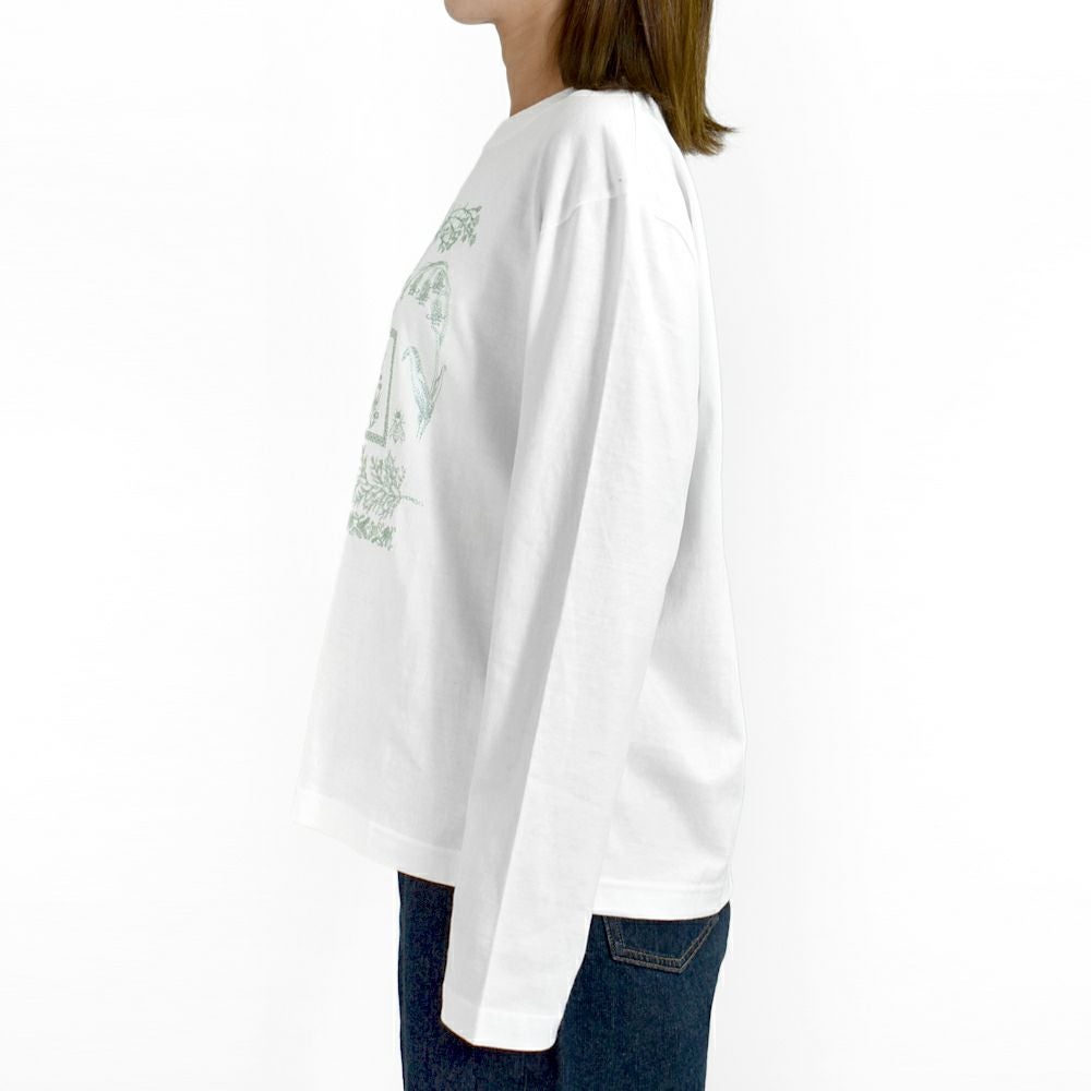 マーブルシュッド (marble SUD) frame flower L/S Tシャツ 刺繍長袖T
