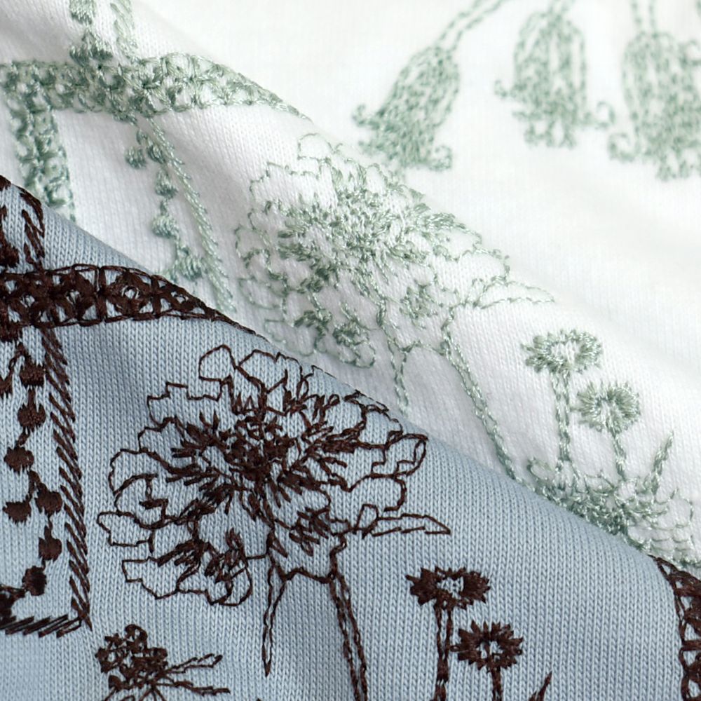 マーブルシュッド (marble SUD) frame flower L/S Tシャツ 刺繍長袖T