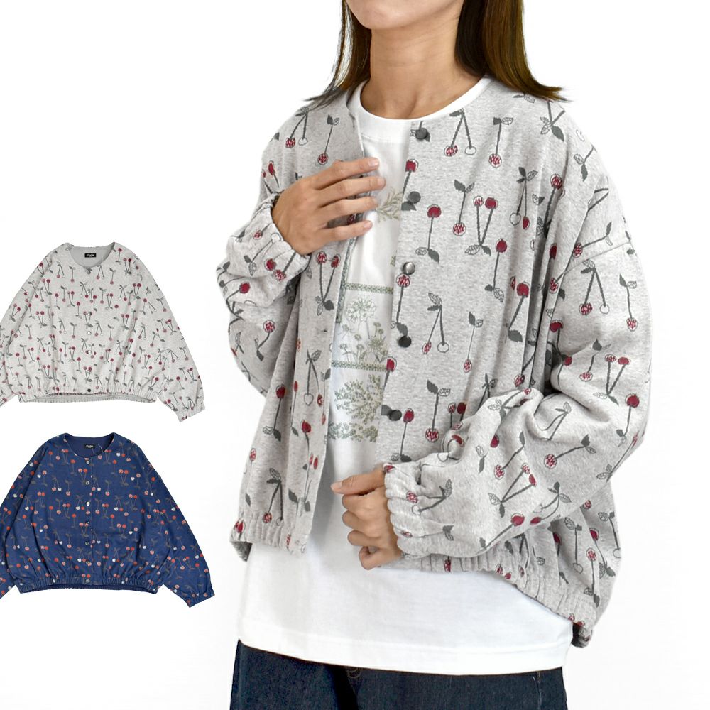 マーブルシュッド(marble SUD)cherry JQ パフカーディガン 長袖カーディガン コットンカーディガン 02FF079112