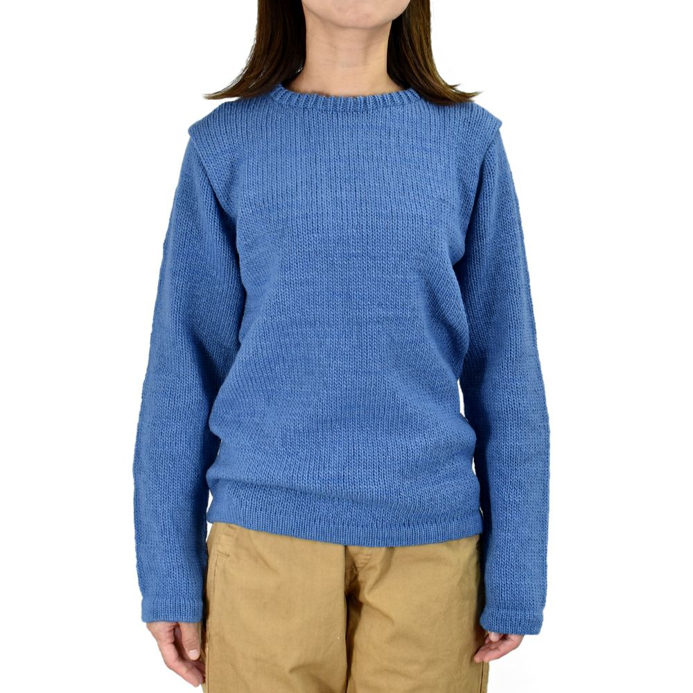 ポンデシャロン (PONT DE CHALONS) ハートパッチ無地ニットプルオーバー ペルーニット セーター 22550112