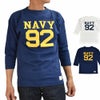 ウエアハウス (WAREHOUSE) Lot 4063 7分袖フットボールT NAVY 92 プリントTシャツ ロンT