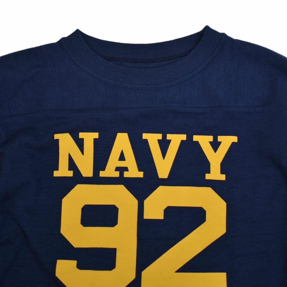 ウエアハウス (WAREHOUSE) Lot 4063 7分袖フットボールT NAVY 92 プリントTシャツ ロンT