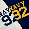 ウエアハウス (WAREHOUSE) Lot 4063 7分袖フットボールT NAVY 92 プリントTシャツ ロンT