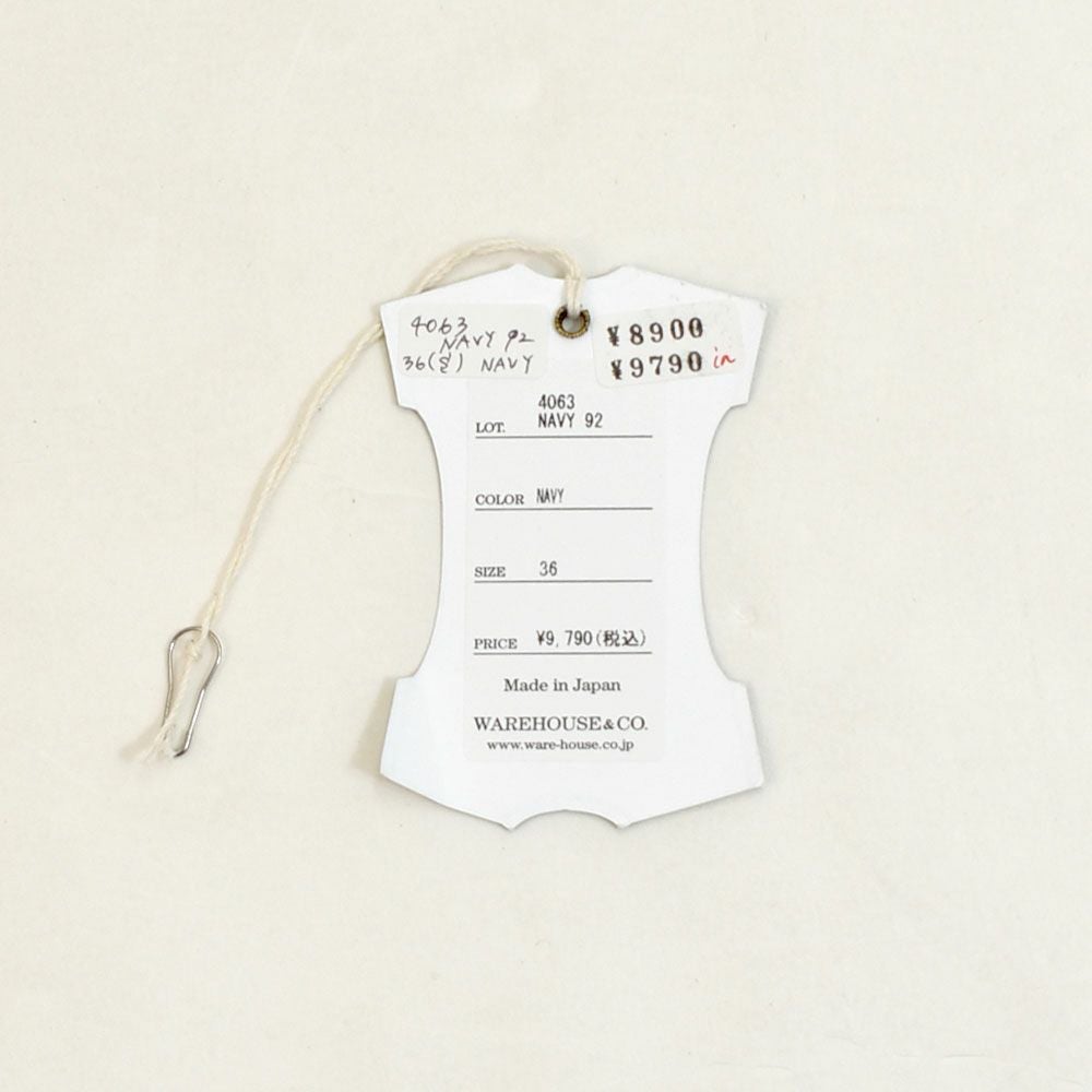 ウエアハウス (WAREHOUSE) Lot 4063 7分袖フットボールT NAVY 92 プリントTシャツ ロンT