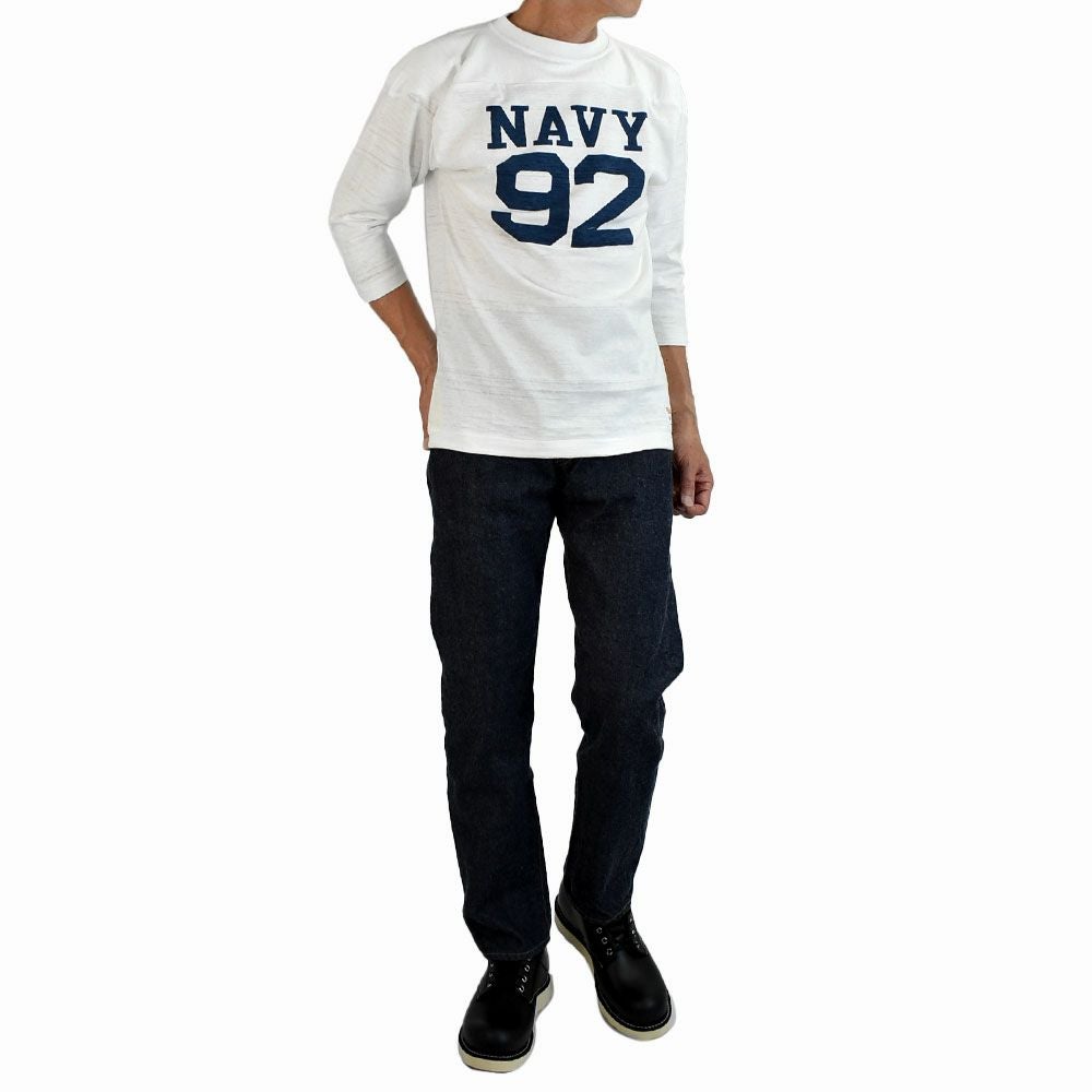 ウエアハウス (WAREHOUSE) Lot 4063 7分袖フットボールT NAVY 92