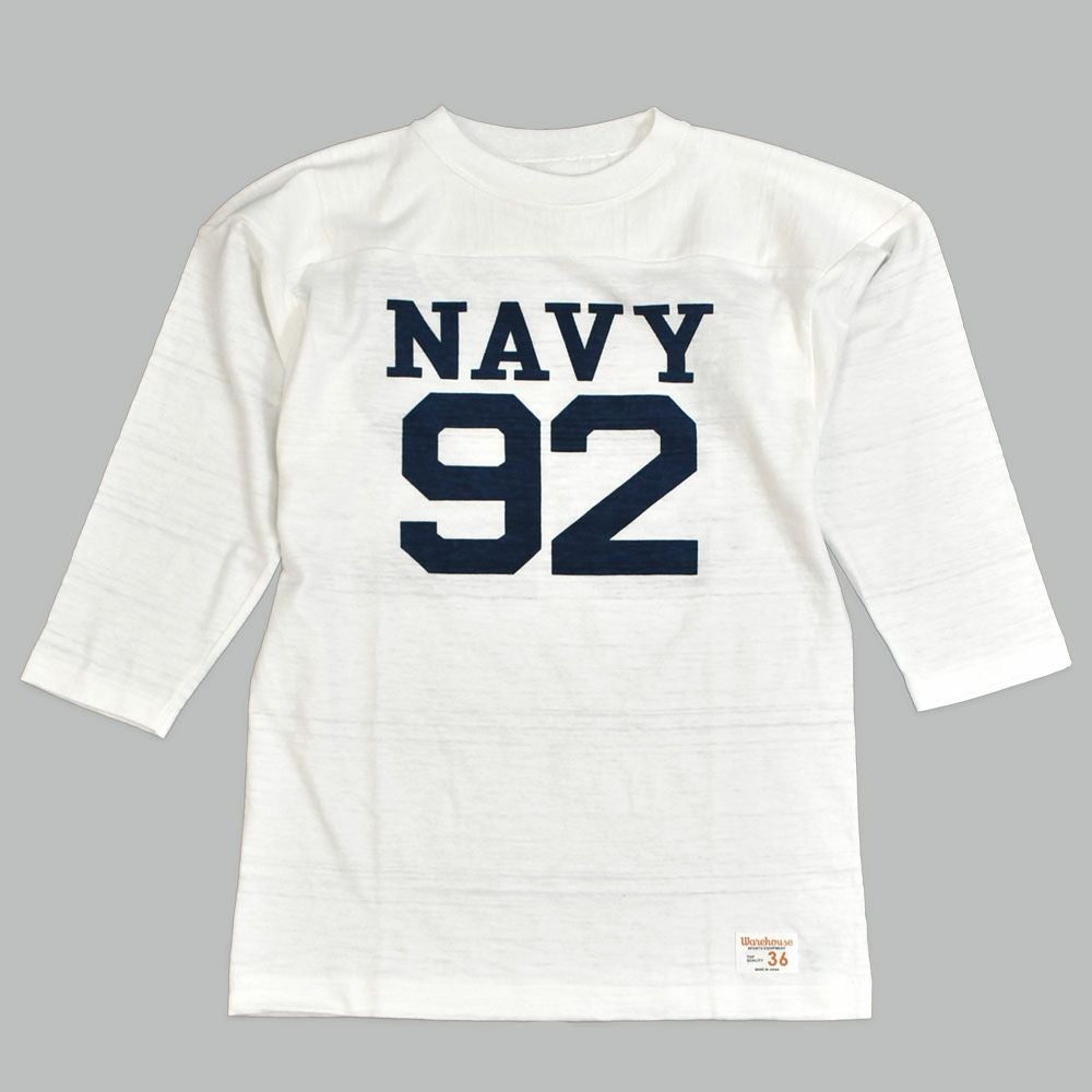ウエアハウス (WAREHOUSE) Lot 4063 7分袖フットボールT NAVY 92