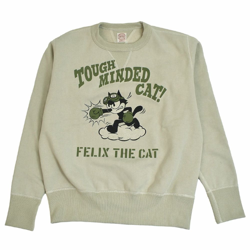 トイズマッコイ (TOYS McCOY) HEAVYWEIGHT SWEAT SHIRT FELIX THE CAT -TOUGH MINDED CAT!- 長袖プリントスウェットシャツ フィリックス ザ キャット TMC2547 041.SAND